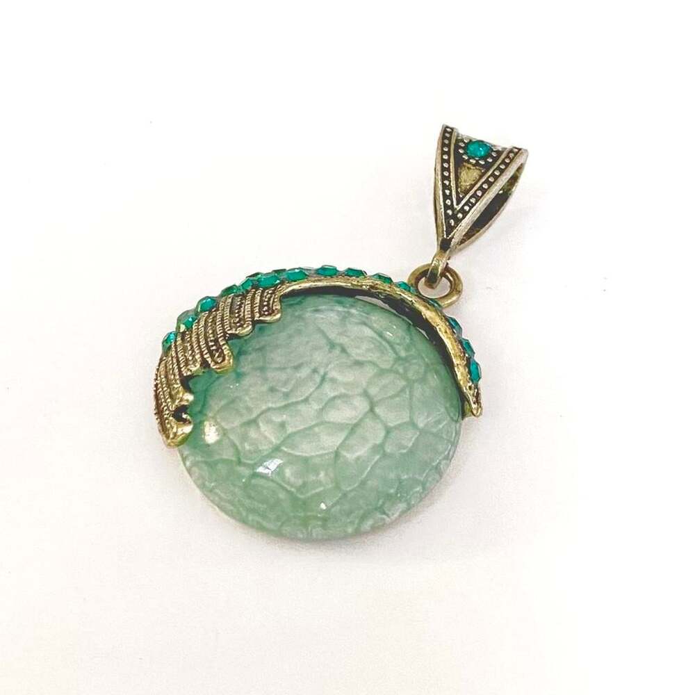 turquoise + gold statement pendant charm - Picture 4 of 4